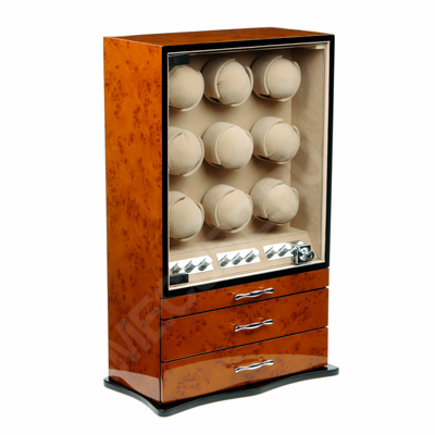 Шкатулка для 9-ти часов с автоподзаводом деревянная 90939-RC