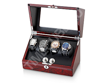 Деревянная шкатулка для 4 часов с автоподзаводом